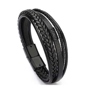 Bracelet tressé – noir