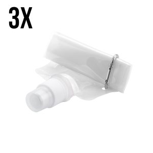 Water Bag with Carabiner – White – 3 Pieces