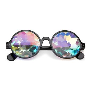 Lunettes caléidoscope basiques noires | fleur