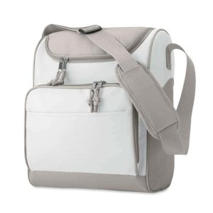 Cooler bag with shoulder strap white/grey