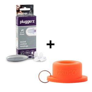 Pluggerz Music Enjoy Festival-Ohrstöpsel + Universal Partydop Orange