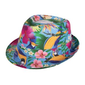 Fedora feesthoedje Hawaii blauw