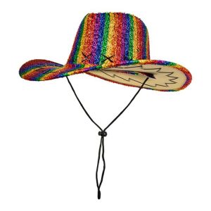 Cowboy Hat Glitter Pride Rainbow