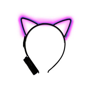 Bandeau à cheveux LED oreilles de chat roses