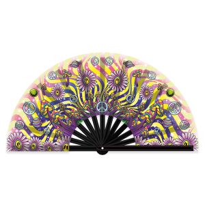 XXL Large Bamboo Fan Flower Power