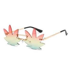 Sunglasses weed leaf red/yellow/green